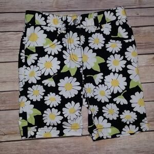 Gymboree Lady Daisy Bermunda Girl's Flower Black Yellow White Shorts Size 5